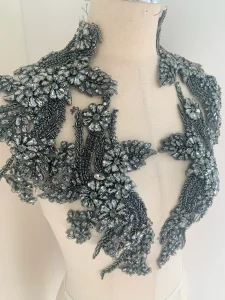 High-grade gray rhinestone applique wheat ear glass